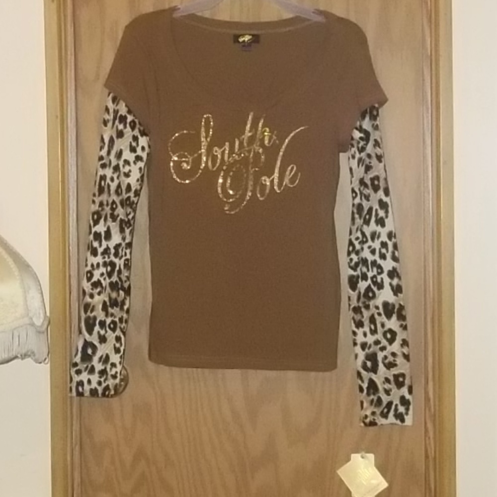 BNWT South Pole Top Leopard Cheetah Print Bling